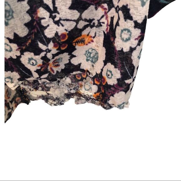 FREE PEOPLE TOP Floral Peasant Style Tunic Top Size S - Picture 8 of 9